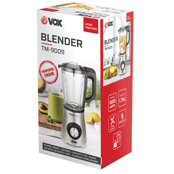 ბლენდერი VOX TM9009, 1000W, 1.5L, Blender, Stainless Steel