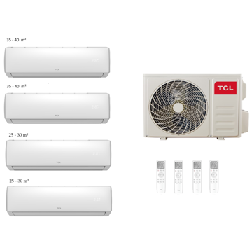 TCL FMA-32I4HD/DVO+FMA-09CHSD/XA73I(2pc)+FMA-12CHSD/XA73I(2pc), 130-160m², Inverter, White