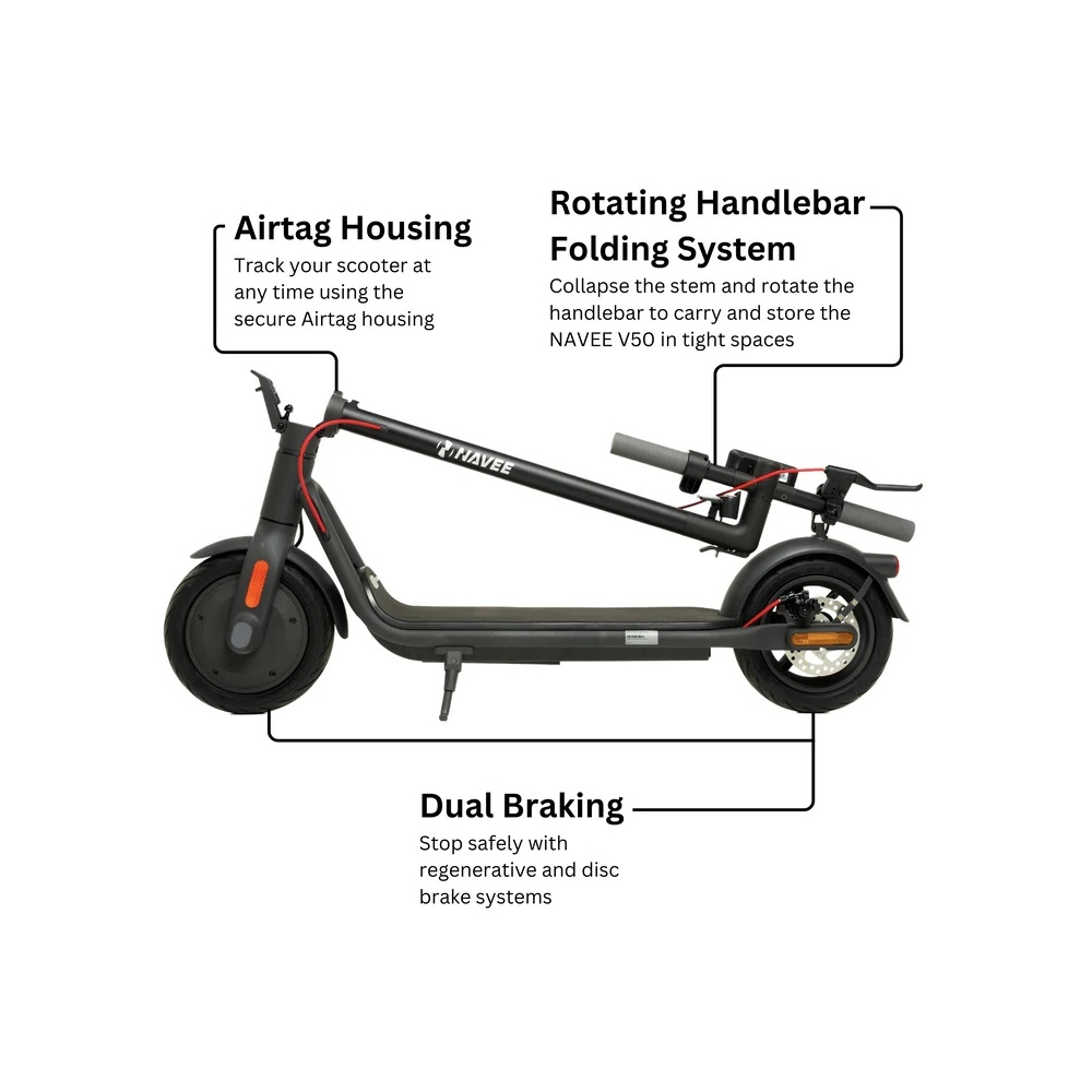 ელექტრო სკუტერი Navee V50, 350W, Electric Scooter, Black