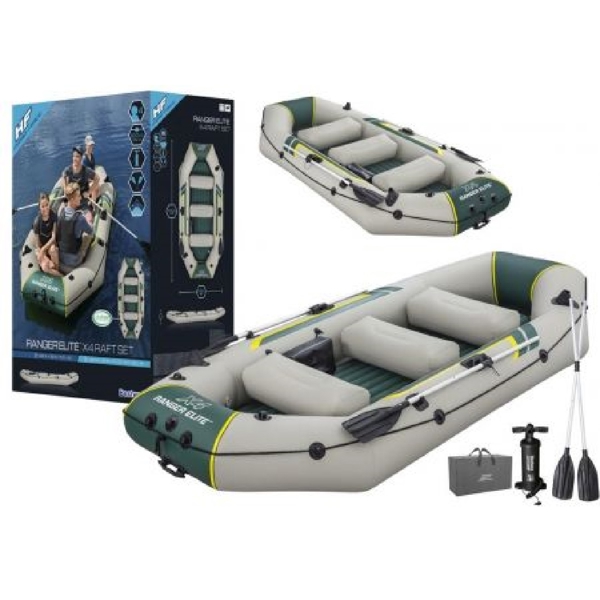 Bestway 65157, Ranger Elite 4 Set, 500Kg, Raft Set, Grey/Green