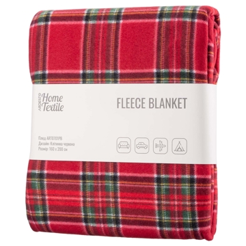 პლედი Ardesto ART0701PB Fleece, Plaid, Red