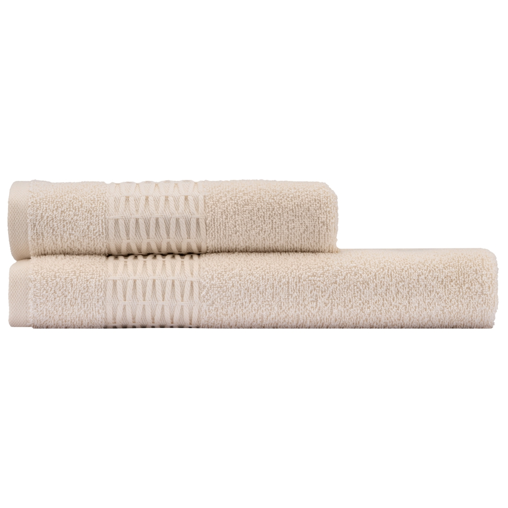 პირსახოცის ნაკრები Ardesto ART2357IV Terry Lotus, 2Pcs, Beige