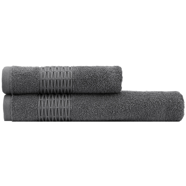 პირსახოცის ნაკრები Ardesto ART2357MC Terry Lotus, 2Pcs, Dark Grey