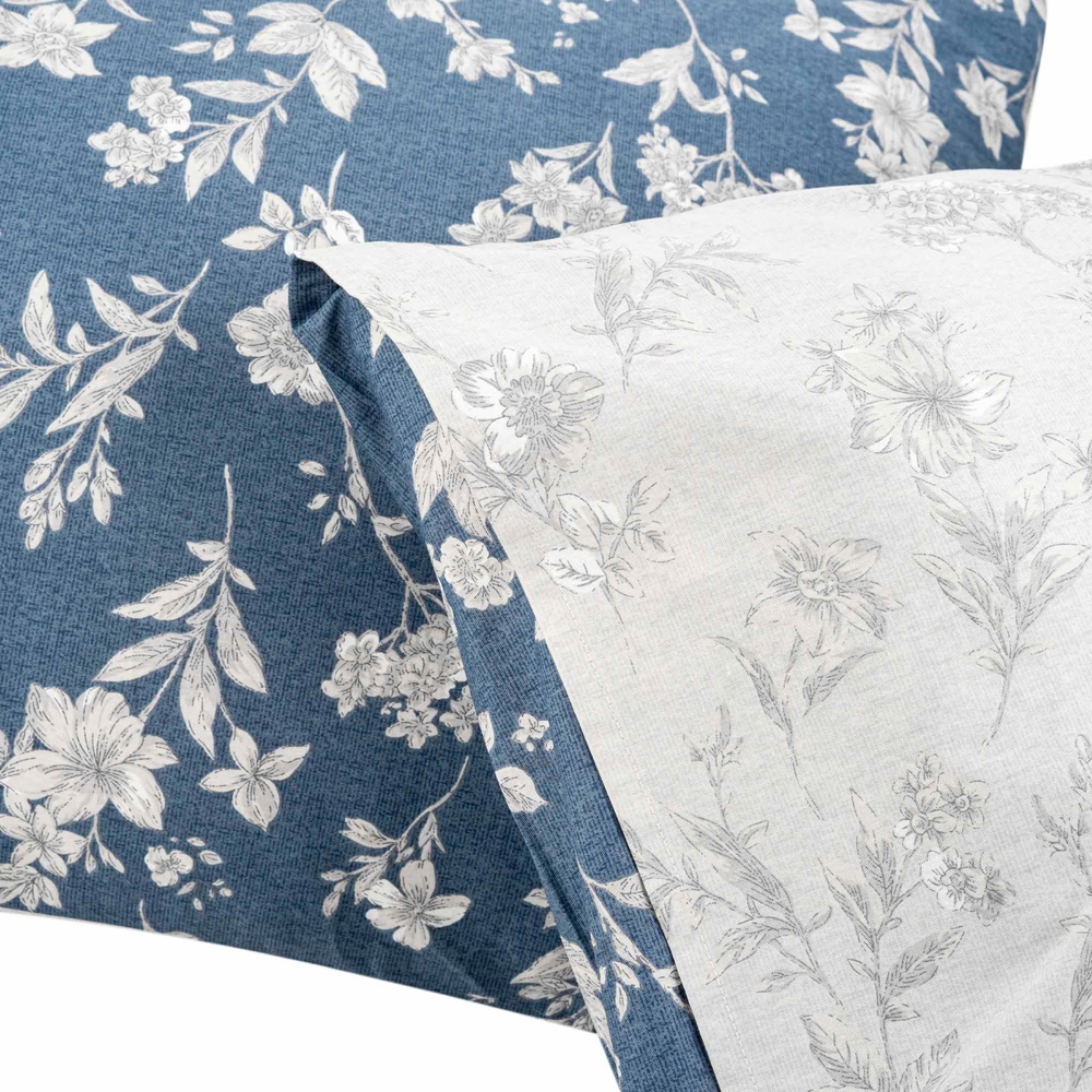 თეთრეულის ნაკრები Ardesto ART2022FB Gloria, Double Bed, Flowers Blue