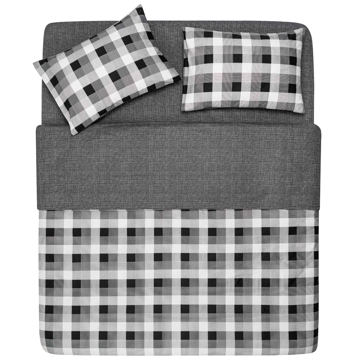 თეთრეულის ნაკრები Ardesto ART2022SR Gloria, Double Bed, Squares Gray