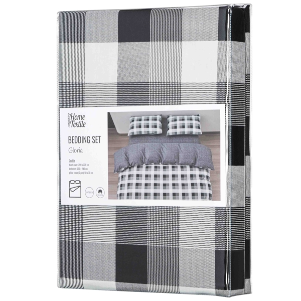 Ardesto ART2022SR Gloria, Double Bed, Squares Gray