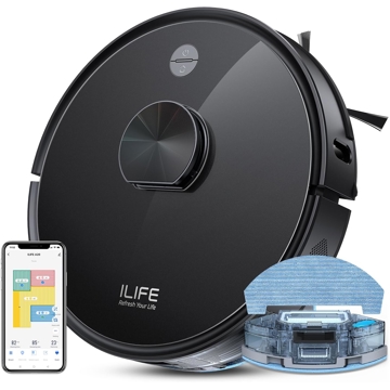 Ilife A20, Laser Navigation Robotic Vacuum & Mop with APP Control, Black