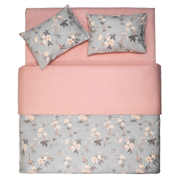 თეთრეულის ნაკრები Ardesto ART2022FP Gloria, Double Bed, Flowers Pink