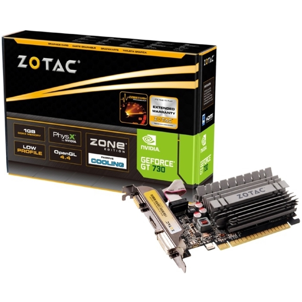 Zotac ZT-71113-20L, Gaming GT730, 2GB, 64bit, HDMI, VGA, DL-DVI, Black