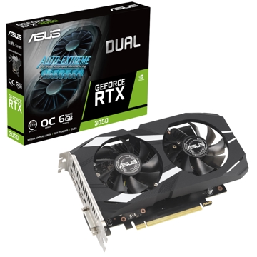 ვიდეო დაფა Asus 90YV0K60-M0NA00, Gaming GeForce RTX3050OC Dual, 6GB, 96Bit, DVI-D, HDMI, DP, Black