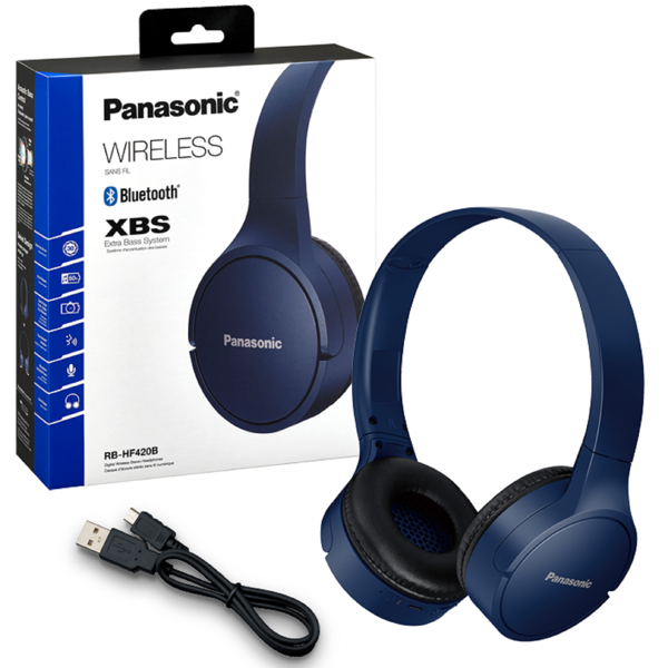 ყურსასმენი Panasonic RB-HF420BGEA, Headset, Wireless, Bluetooth, IPX4, Blue