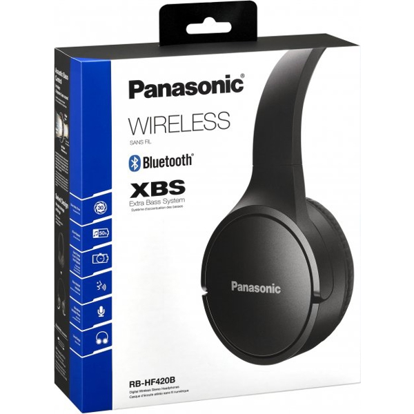 Panasonic RB-HF420BGEK, Headset, Wireless, Bluetooth, IPX4, Black