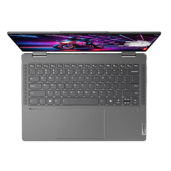 ნოუთბუქი Lenovo 83DK0065RK Yoga 7, 14", Ryzen-5 8640HS, 16GB, 512GB SSD, Integrated, W11H, Storm Grey