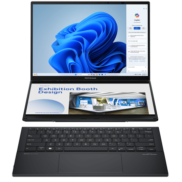 ნოუთბუქი Asus UX8406MA-QL056W Zenbook DUO(2024), 14", Ultra 7-155H, 16GB, 1TB SSD, Integrated, W11H, Inkwell Gray