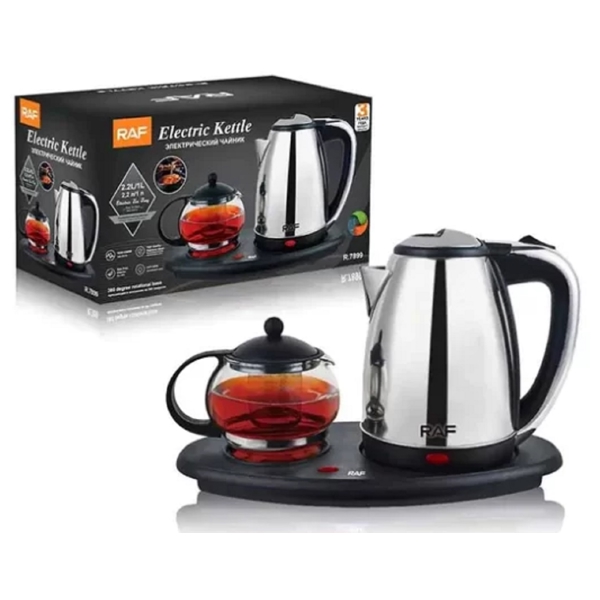 ელექტრო ჩაიდანი Raf R.7899, 2200W, 2.2L, Electric Kettle, Black/Silver