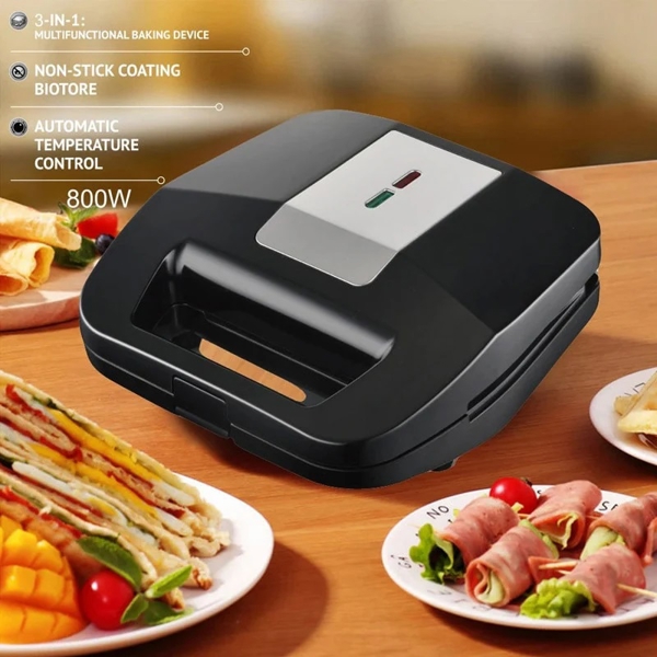 სენდვიჩის აპარატი Raf R.203, 800W, Sandwich Maker, Black