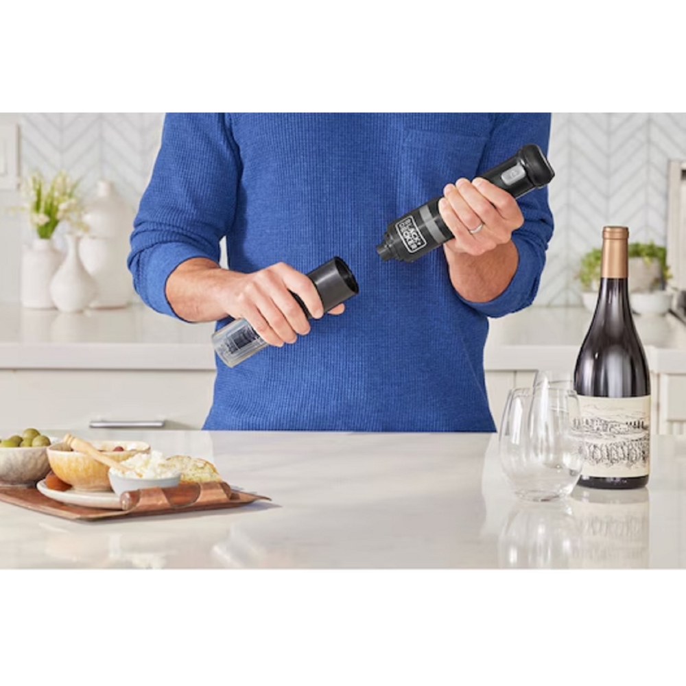Black And Decker BCKM101WNFF-XJ, Electric Wine Bottle Opener, Black