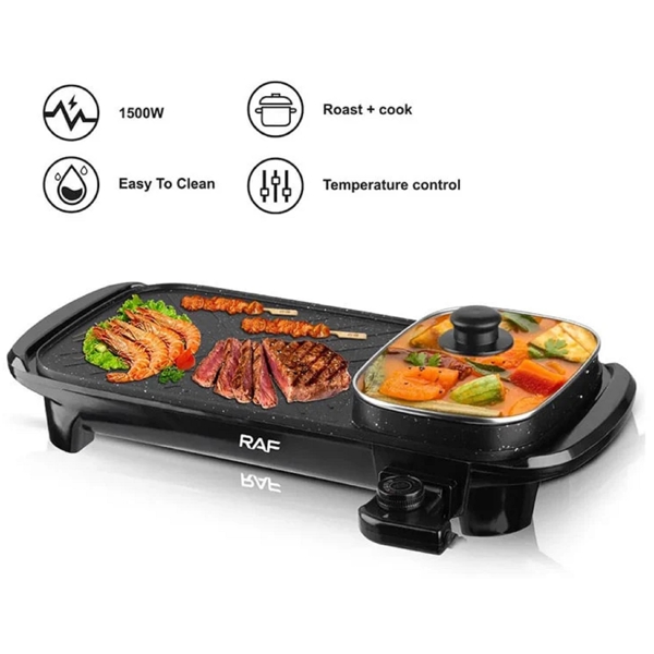 Raf R.5303, 1500W, Multifunctional Electric Baking Pan, Black