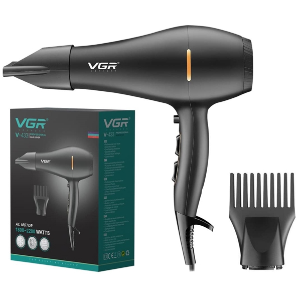 Sokany V-433, 2200W, Hair Dryer, Black