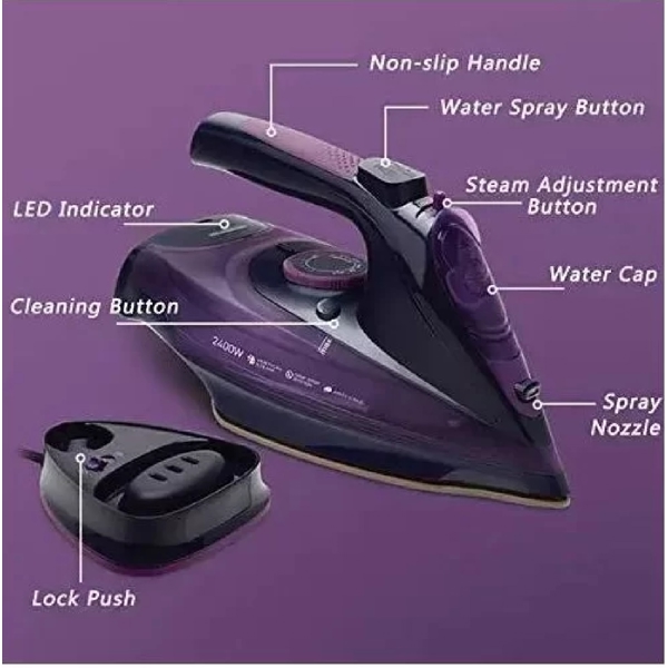 Sokany SOK8085, 2400W, 340ML, Steam Iron, Purple 