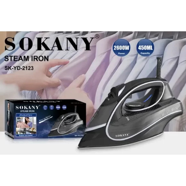 Sokany SK-YD-2123, 2600W, 340ML, Steam Iron, Black