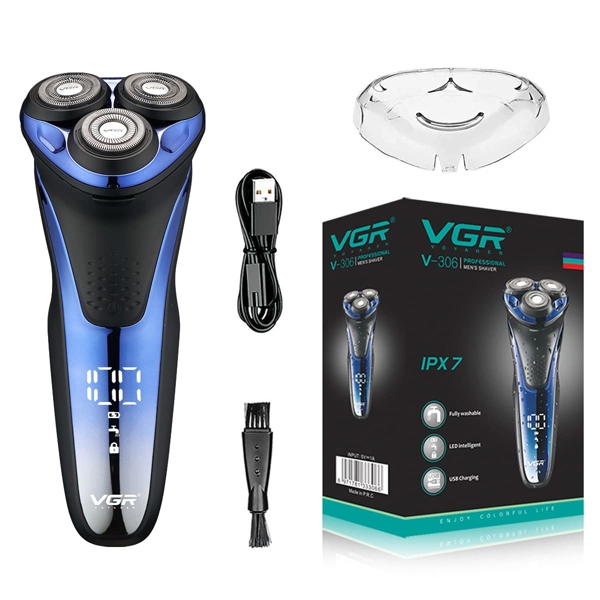 წვერსაპარსი VGR V-306, Electric Shaver, Blue/Black