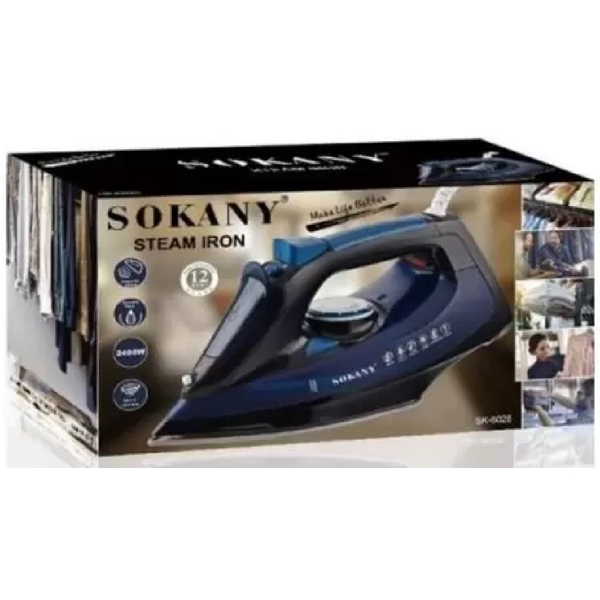 Sokany SK-6028, 2400W, 300ML, Steam Iron, Blue