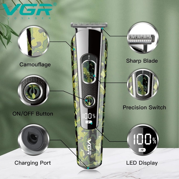 VGR V-102, Hair Trimmer, Green