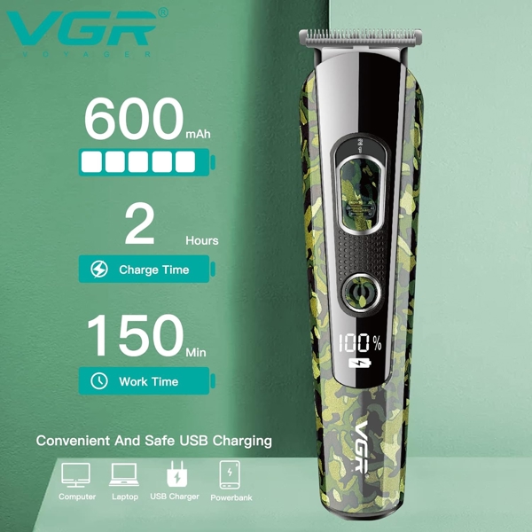 VGR V-102, Hair Trimmer, Green