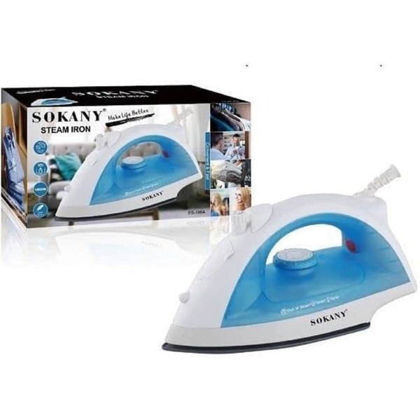 Sokany ES-198A, 1800W, 160ML, Steam Iron, White/Blue