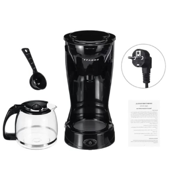 Sokany 123A, 800W, 1.5L, Coffee Machine, Black