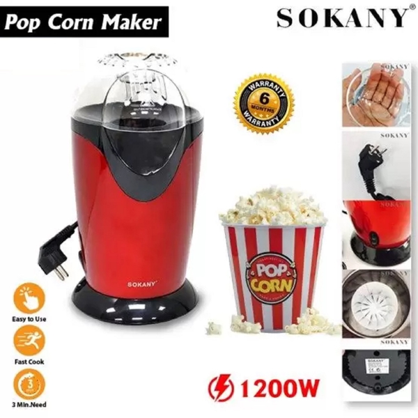 Sokany SK-288, 1200W, Popcorn Machine, Red