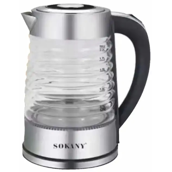 ელექტრო ჩაიდანი Sokany SK-1027, 2200W, 2.2L, Electric Kettle, Silver