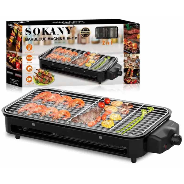 ელექტრო მაყალი Sokany SK-6112, 1500W, Barbecue Machine, Black