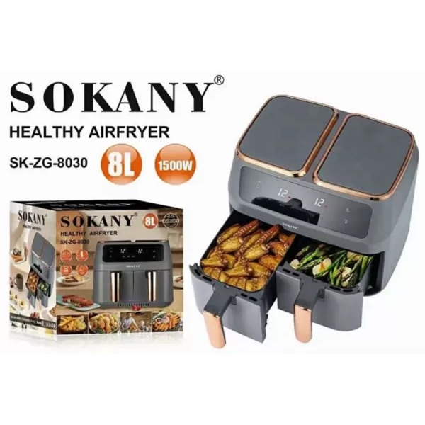 Sokany SK-ZG-8030, 1500W, 8L, Air Fryer, Black