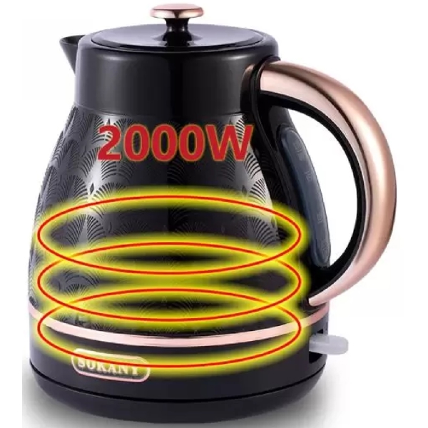 ელექტრო ჩაიდანი Sokany SK-1030, 2000W, 1.7L, Electric Kettle, Black