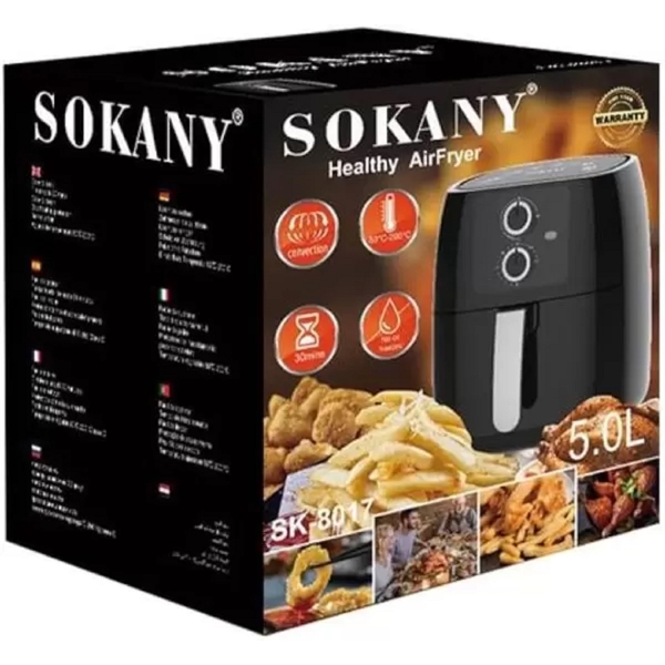 Sokany SK-8017, 1400W, 5L, Air Fryer, Black