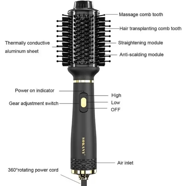 Sokany SK-1922, 1000W, Hair Styler, Black