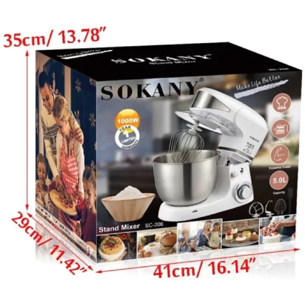 Sokany SC-206, 1000W, Mixer, White