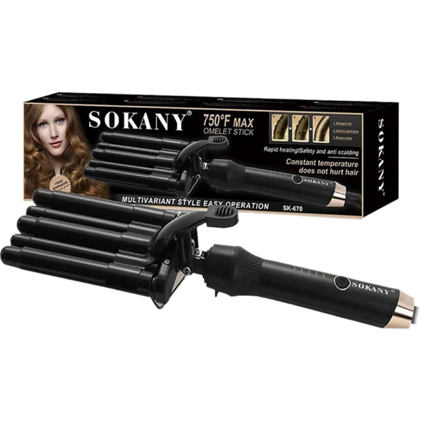 Sokany SK-670, Hair Curling Iron, Black