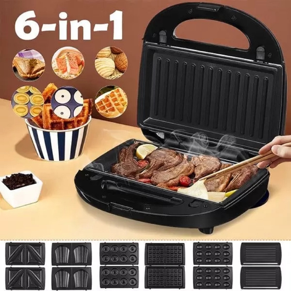 მულტიფუნქციური საცხობი Sokany SK-908, Sandwich Maker Set, Black