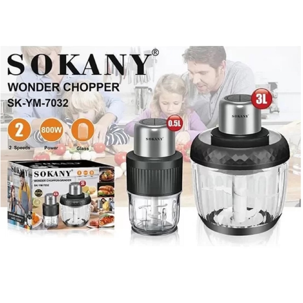 Sokany SK-06008, 800W, 3L, Chopper, Black/Siver