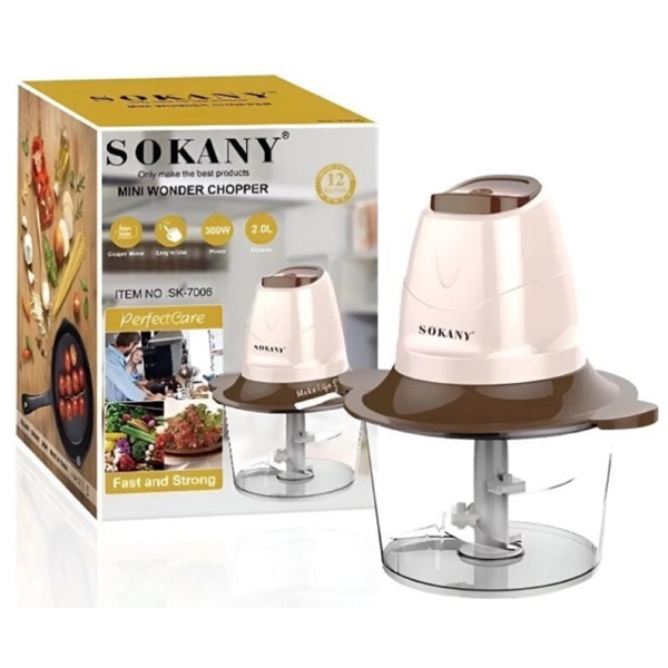 Sokany SK-7006, 300W, 2L, Chopper, White