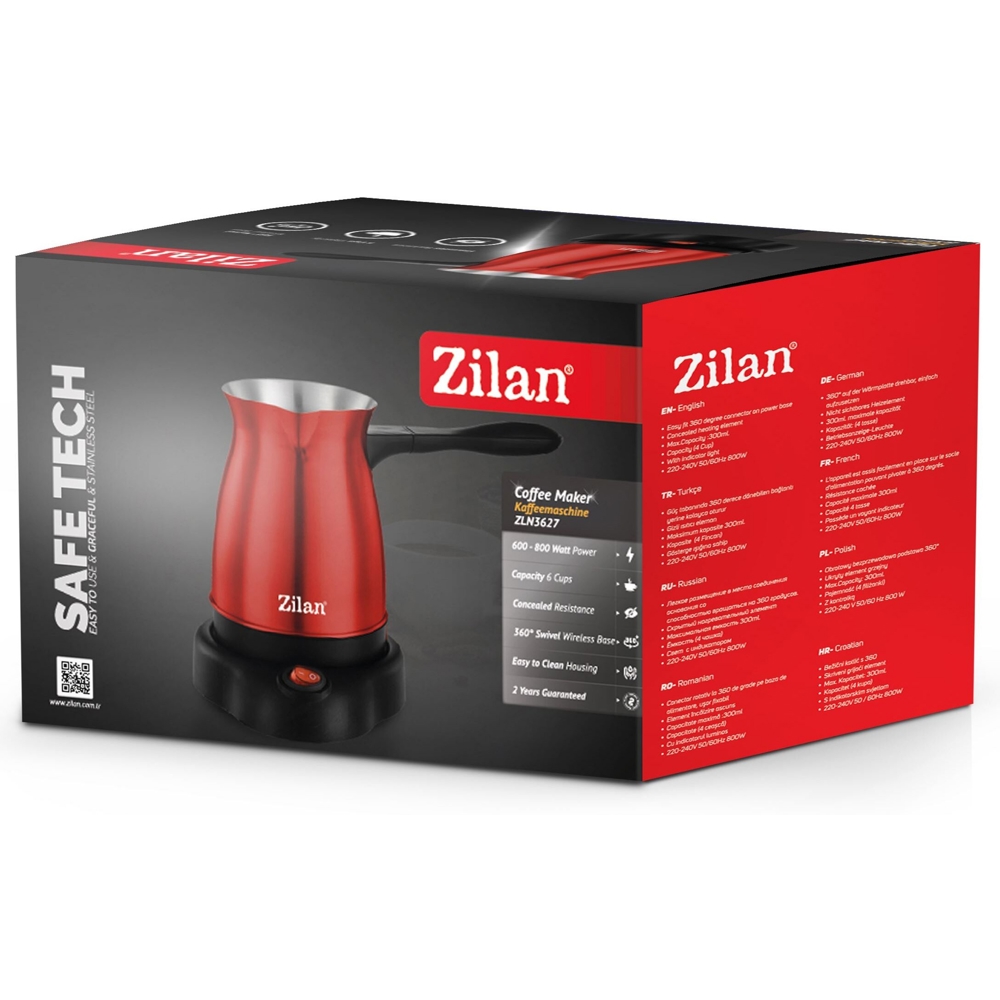ელექტრო ჯეზვე Zilan ZLN3627, 600W, Coffee Maker, Red