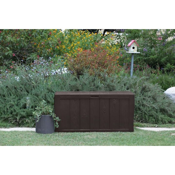 შესანახი ბოქსი Keter Rotang Sherwood, 270L, Storage Box, Brown