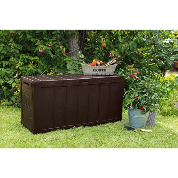 შესანახი ბოქსი Keter Rotang Sherwood, 270L, Storage Box, Brown