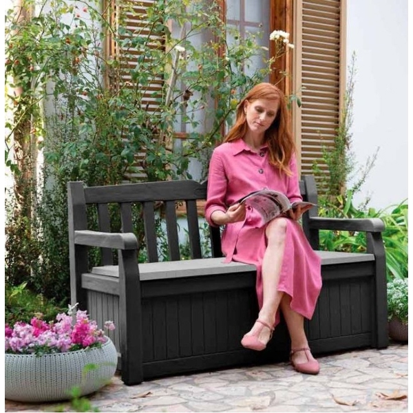 სკამი სათავსოთი Keter Eden, 265L, Garden Bench, Grey