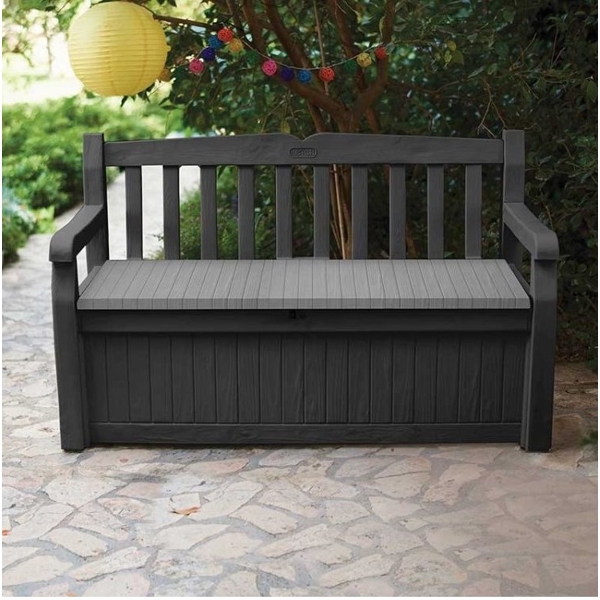 სკამი სათავსოთი Keter Eden, 265L, Garden Bench, Grey