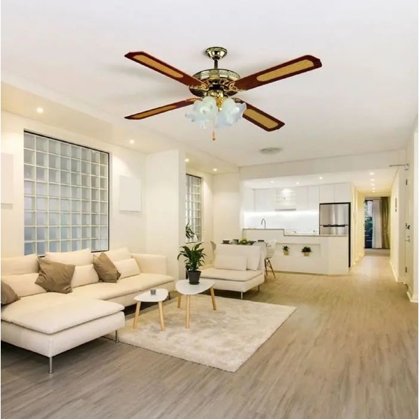 ჭაღი-ვენტილატორი V-TAC 7921, 55W, Chandelier Ceiling Fan, Brown