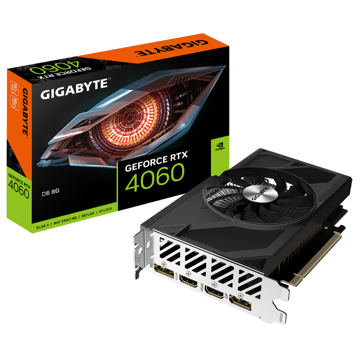 ვიდეო დაფა Gigabyte GGN4060D6-8GD, GeForce RTX­­4060 D6, 8GB, 128bit, HDMI, DP, Black